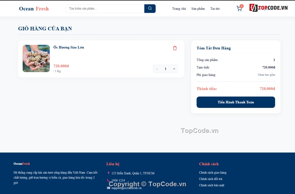 Web bán hải sản,hải sản,bán